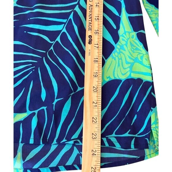 Lilly Pulitzer Silk Blouse XXS "Under the Palm Leaf" Print Long Sleeve Top EUC - Picture 8 of 11